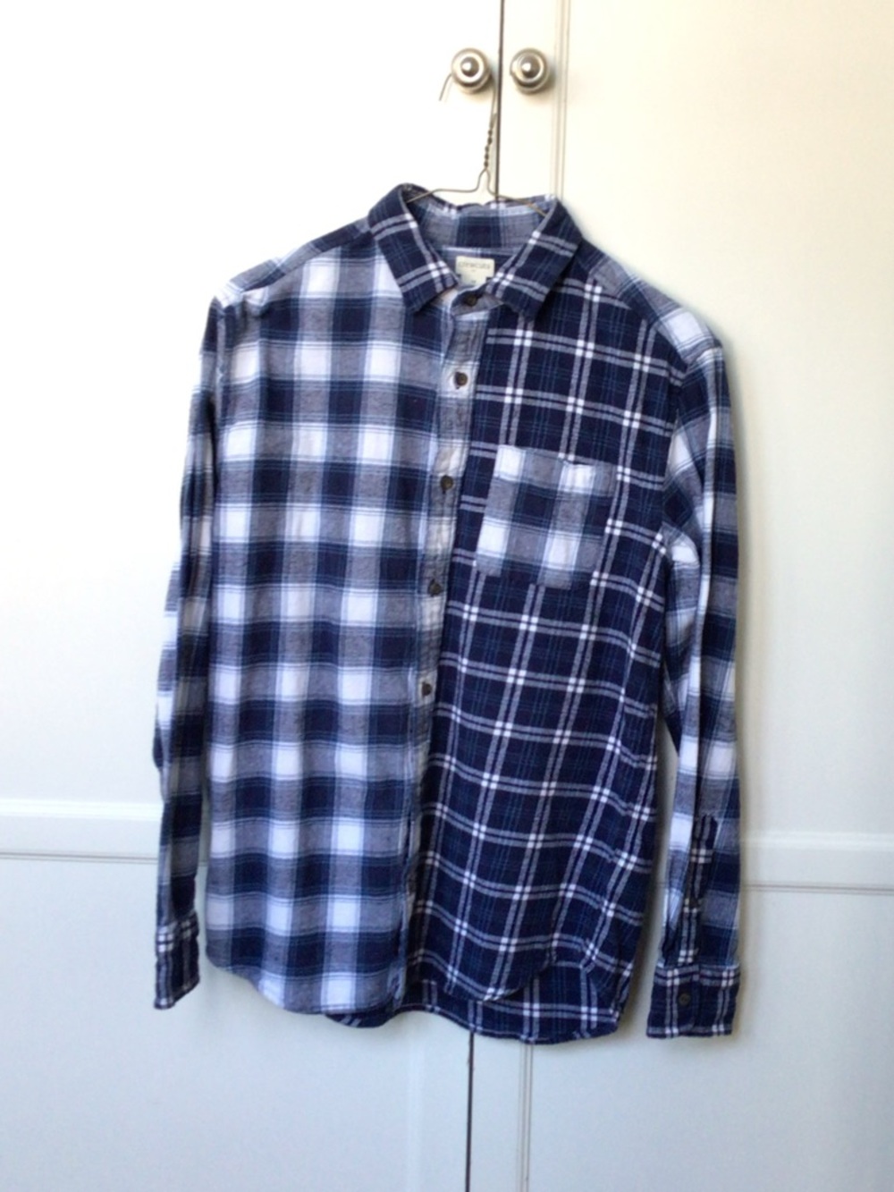 Crewcuts Navy and White Plaid Button-Down Shirt